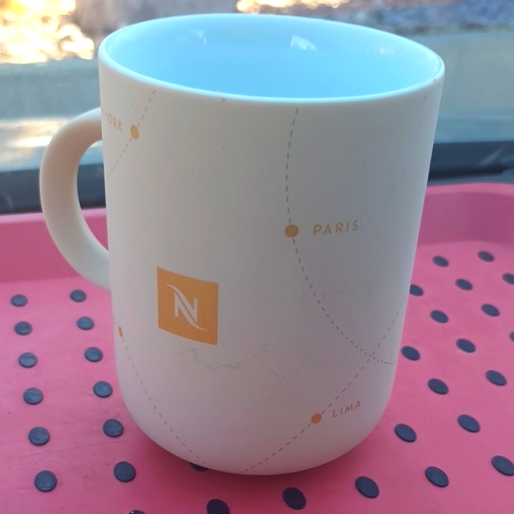 2X Nespresso Cream Mugs with City Design